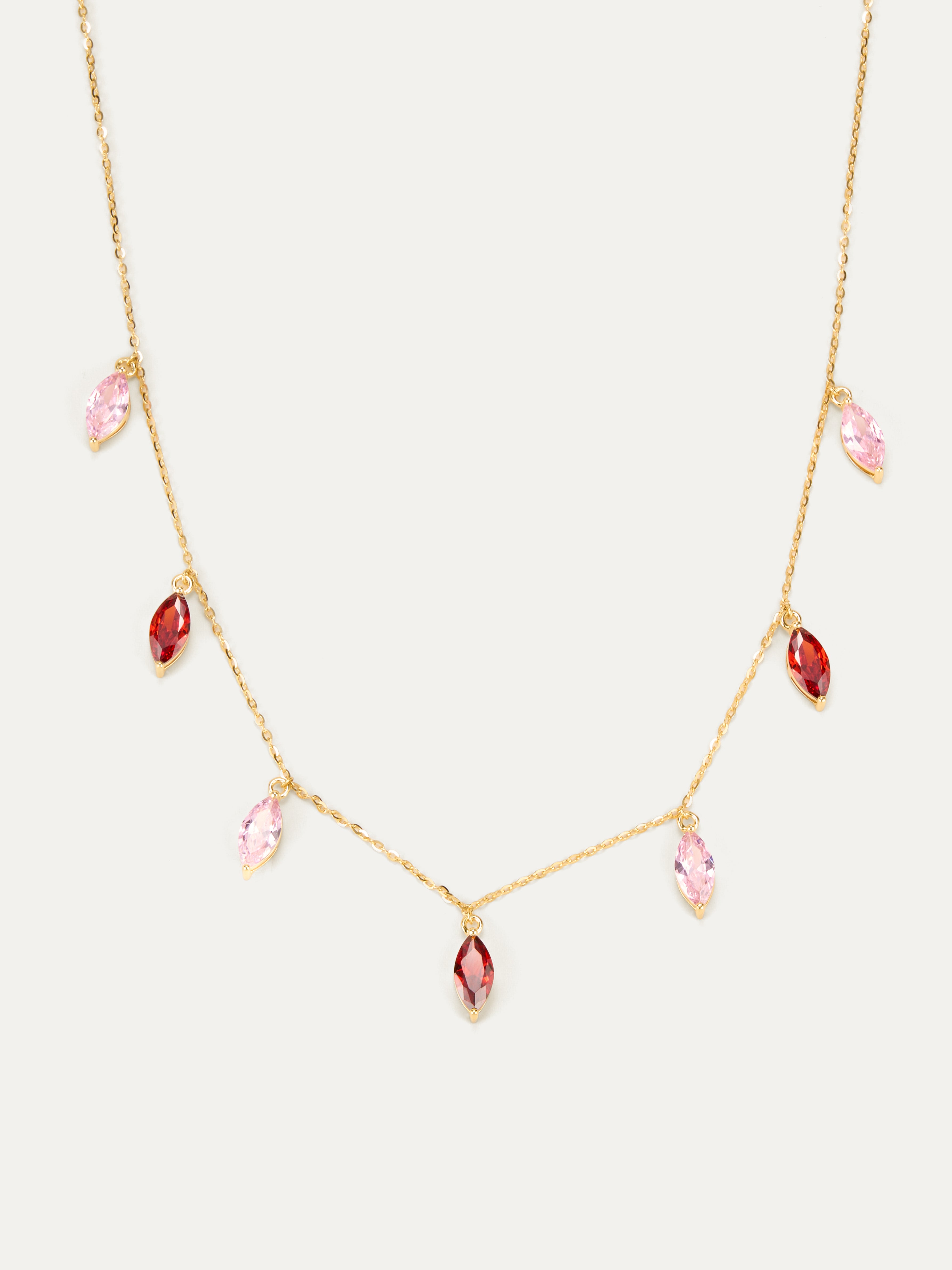 Ruby Thread Station Necklace