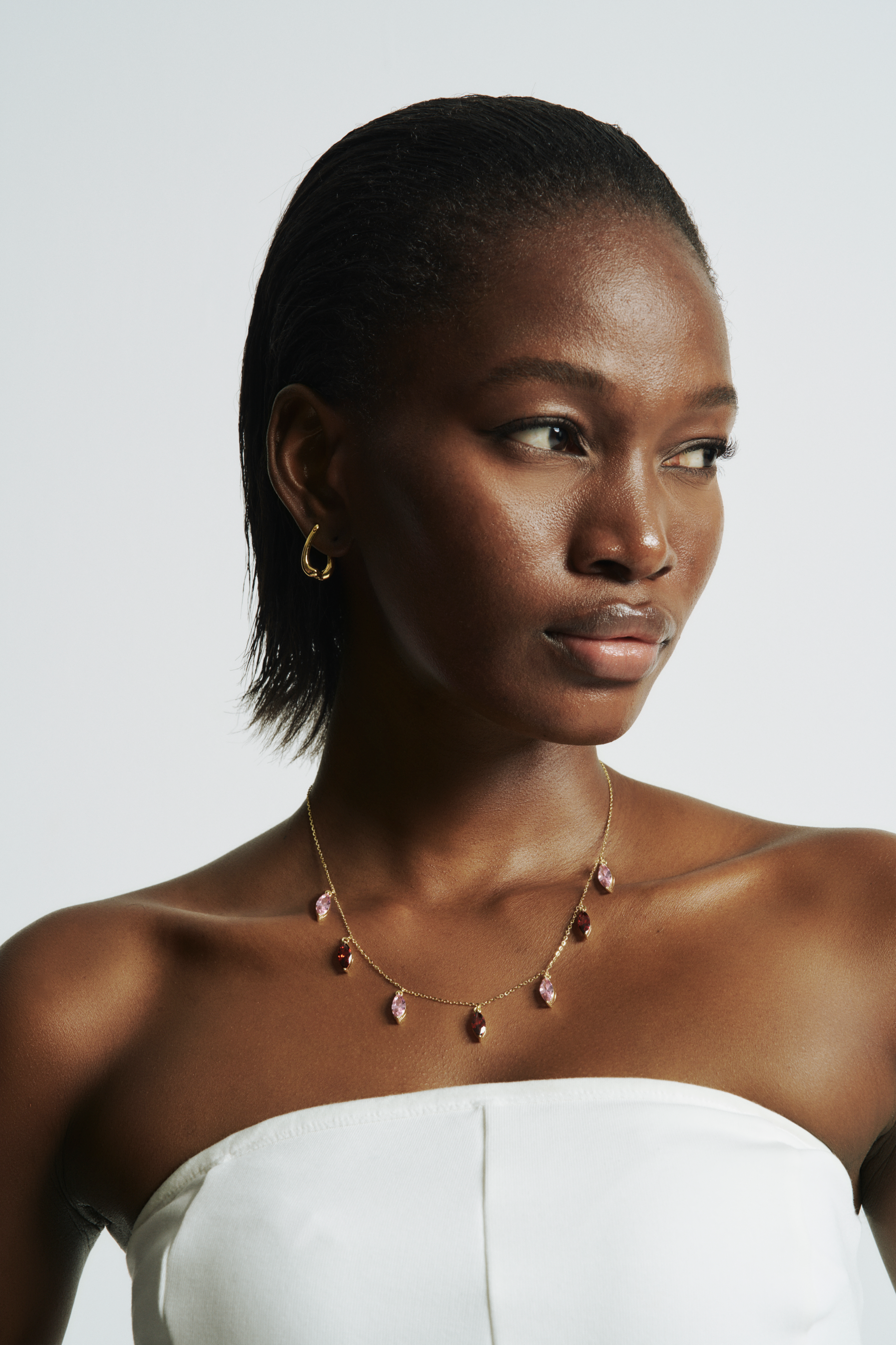 Ruby Thread Station Necklace