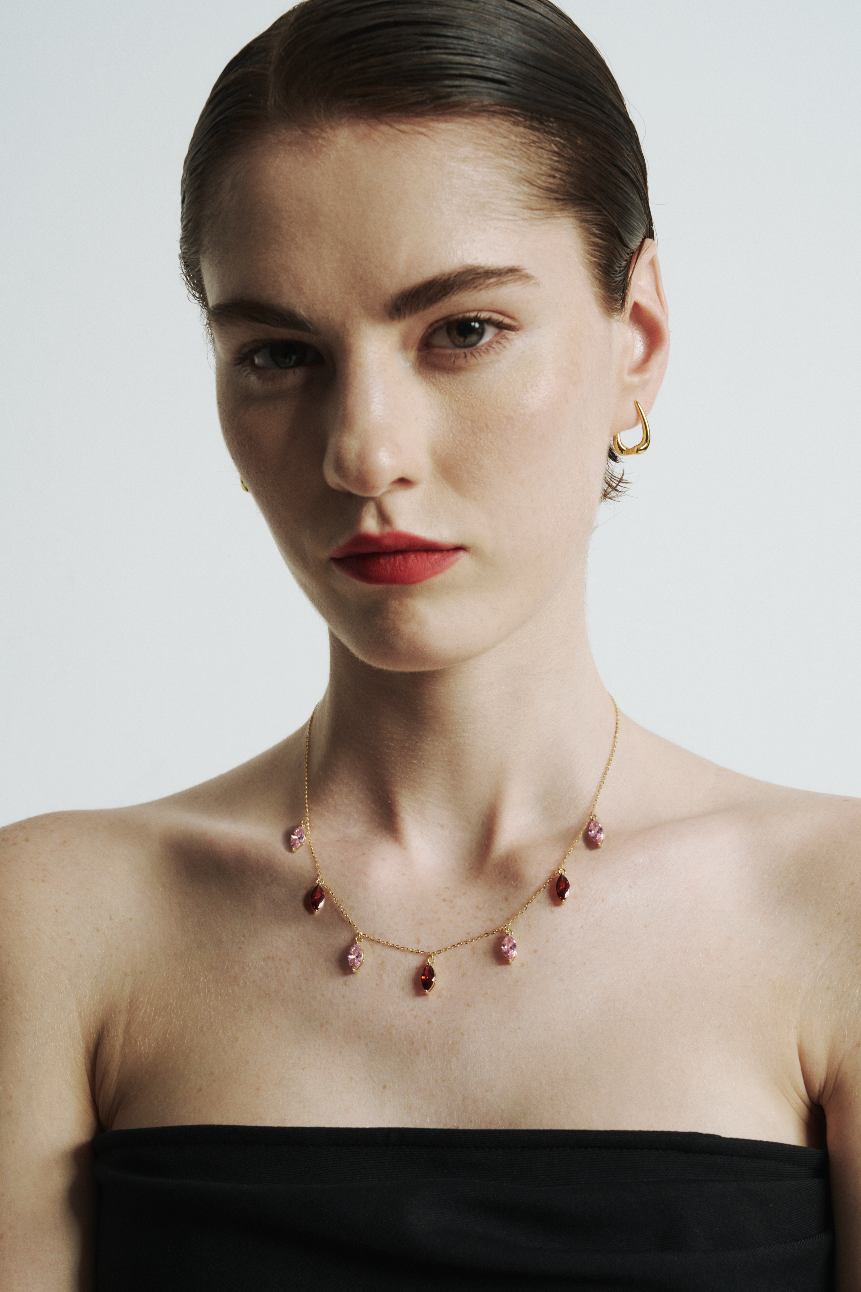 Ruby Thread Station Necklace