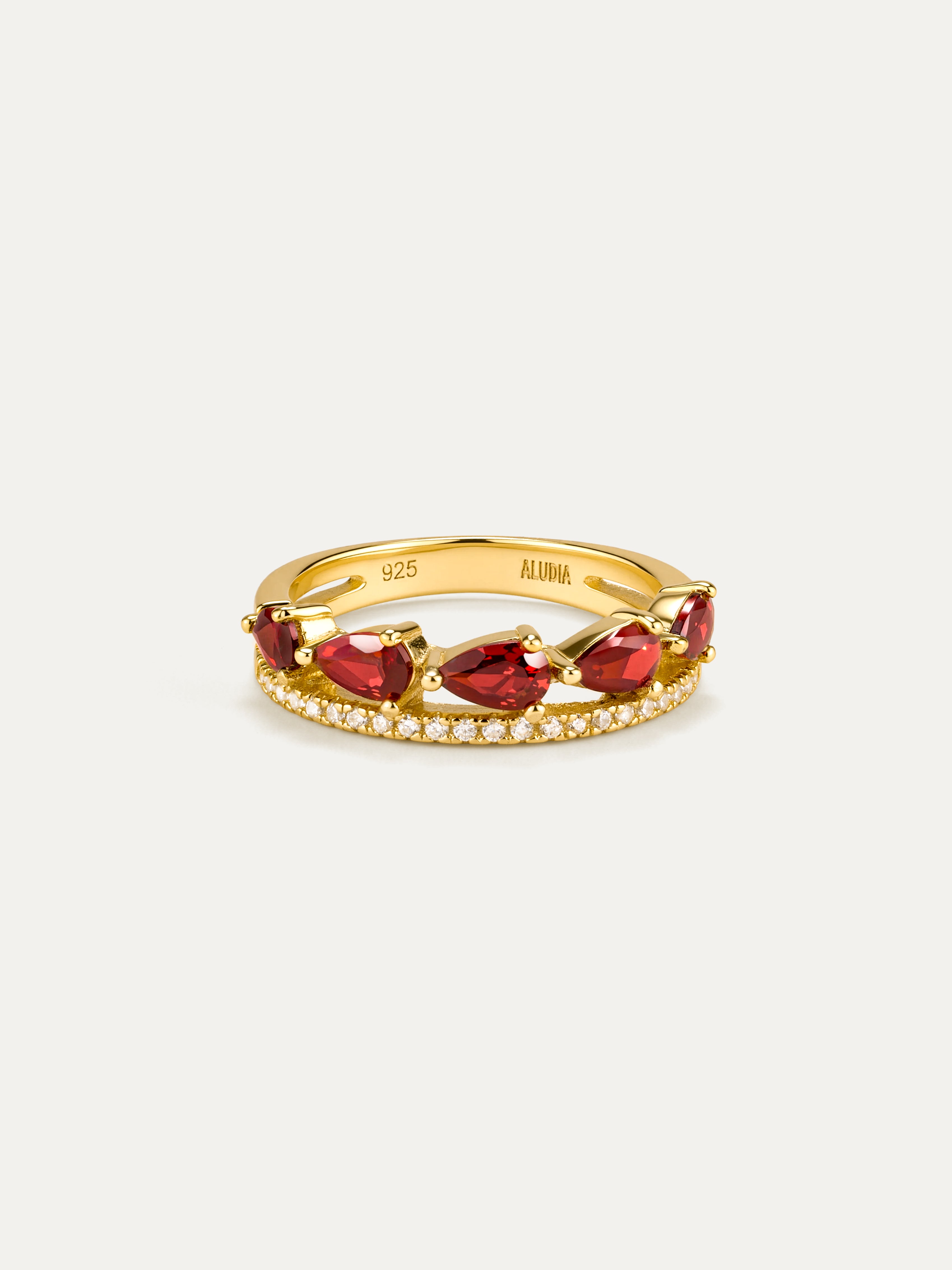 Garnet Gleam Duo Ring
