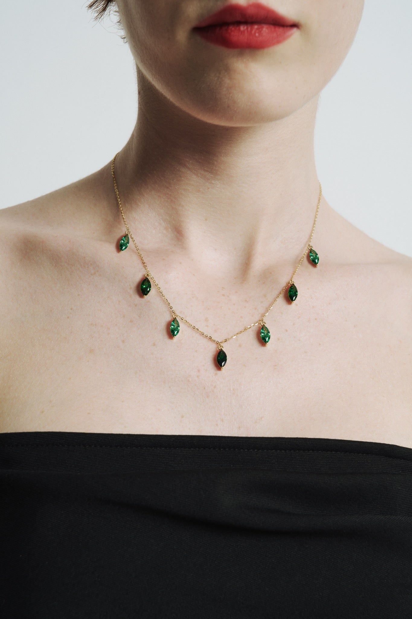 Emerald Vine Station Necklace
