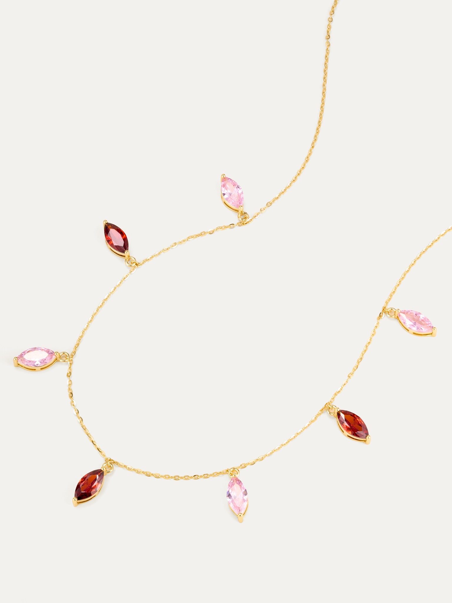 Ruby Thread Station Necklace