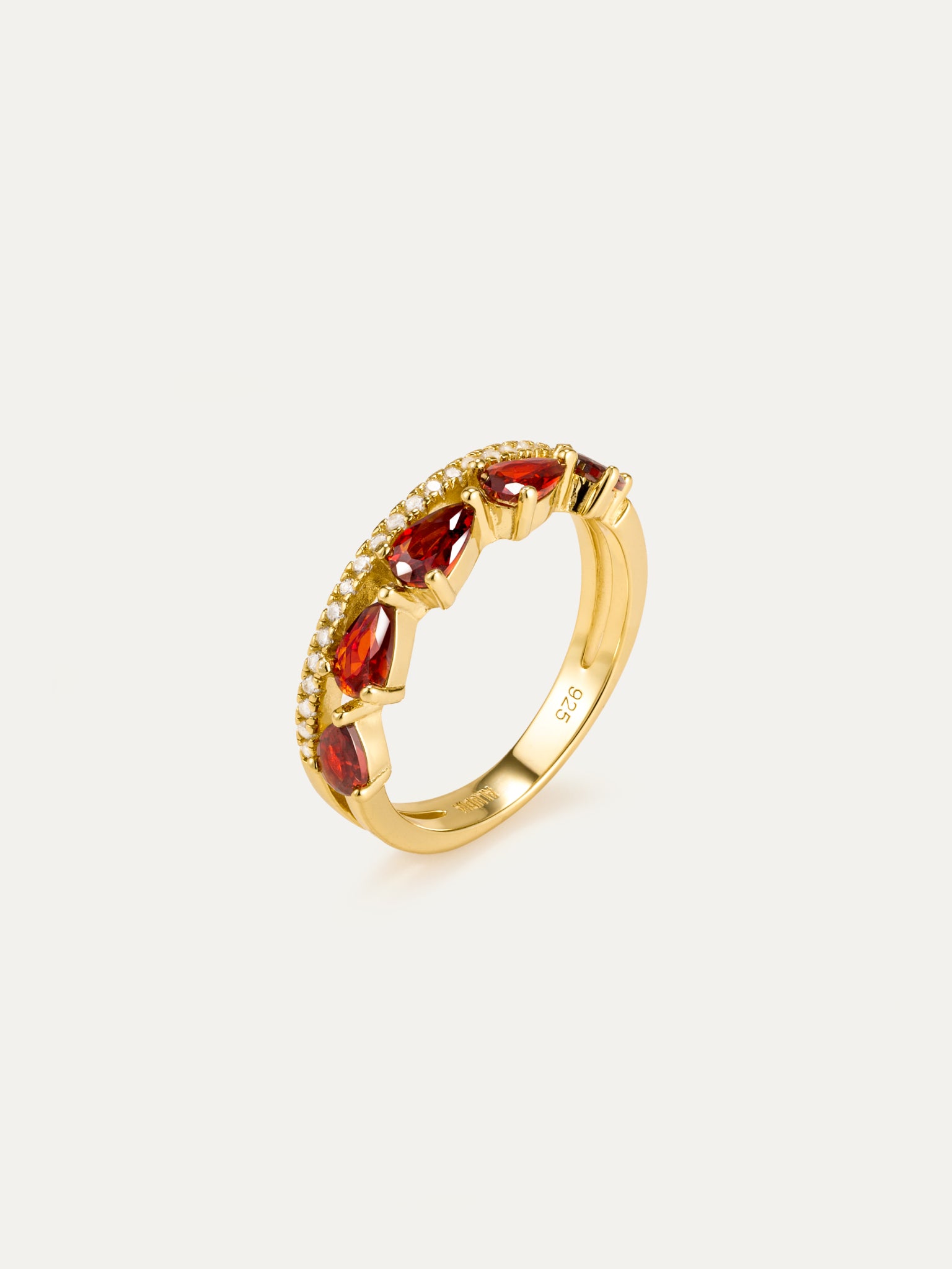 Garnet Gleam Duo Ring